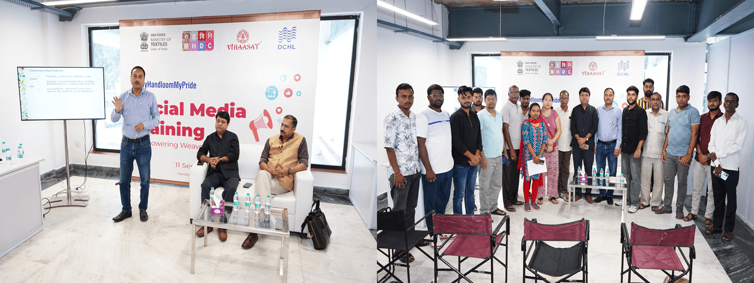 Social media training to weavers for business generation undertaken by NHDC - September 2025